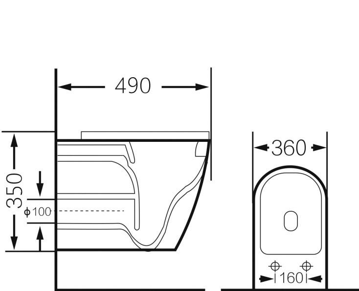 Grossman без коллекции, Унитаз подвесной, GR-4455BBLS