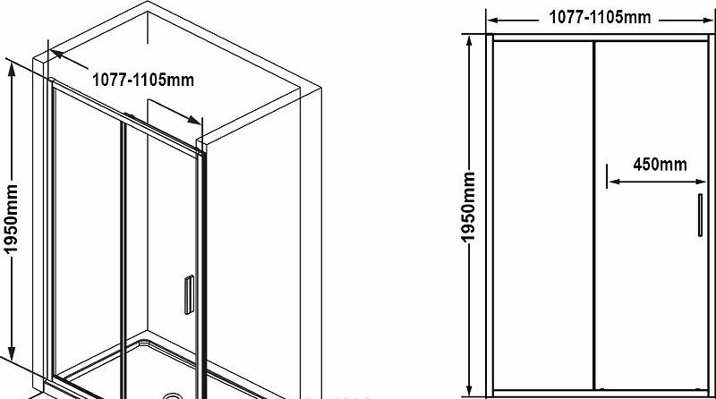 Душевая дверь - Ravak, Blix Slim, 110x195 см, X0PMD0C00Z1