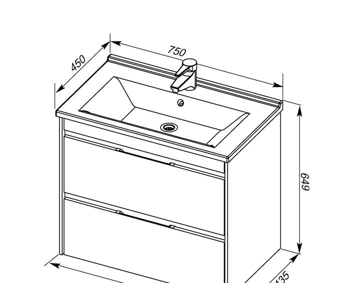 Aquanet Тулон, Тумба для раковины, 137080