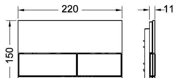 Кнопка смыва - Tece, Square, 20x50.6x112 см, 9240802