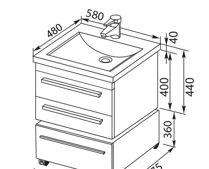 Aquanet Нота, Тумба для раковины, 00171483