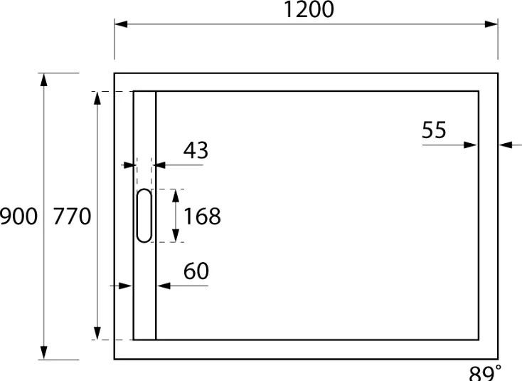Душевой поддон - Cezares, Tray, 90x120x3 см, TRAY-AS-AH-120/90-30-W
