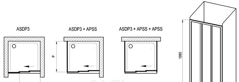 Душевая дверь - Ravak, Supernova, 131x198 см, 00VJ0UR2Z1