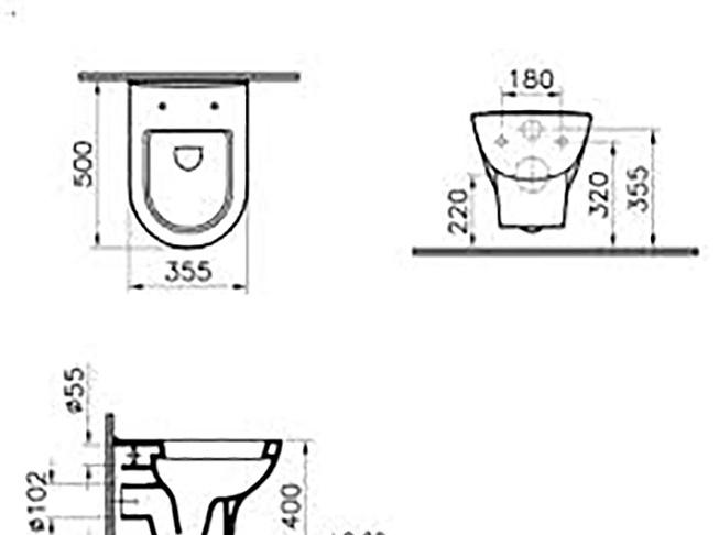 Vitra Zentrum, Унитаз подвесной, 5785B003-0850