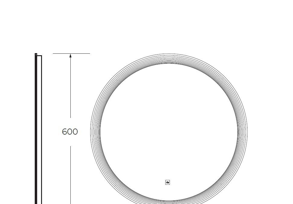 Cezares Eco, Зеркало, CZR-SPC-ECO-600-LED-TCH