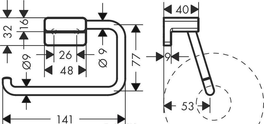 Hansgrohe AddStoris, Держатель туалетной бумаги, 41771990