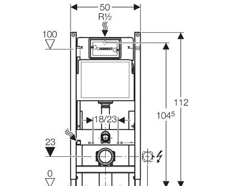 Инсталляция для унитаза - Geberit, Duofix UP320, 12x50x112 см, 111.380.00.5