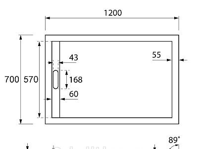 Душевой поддон - Cezares, Tray, 70x120x3 см, AS-AH-120/70-30-W / TRAY-AS-AH-120/70-30-W