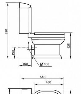 Cezares Laredo, Унитаз компакт, CZR-165-T