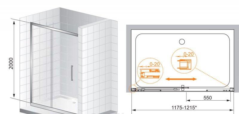 Душевая дверь - Cezares, Premier Soft, 150x200 см, PREMIER-SOFT-W-BF-1-150-C-Cr-IV / PREMIER-SOFT-BF-1-150-C-Cr-IV