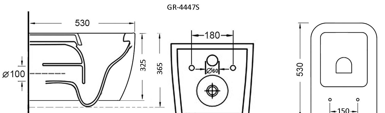 Grossman без коллекции, Унитаз подвесной, GR-4447S