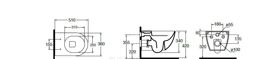 Azzurra Comoda, Унитаз подвесной, CMVCSPE00000BI/(COM 100/E SOSP bi)