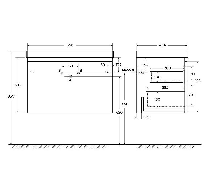 Cezares Giubileo, Тумба для раковины, GIUBILEO-N-80-1C-SO-BL