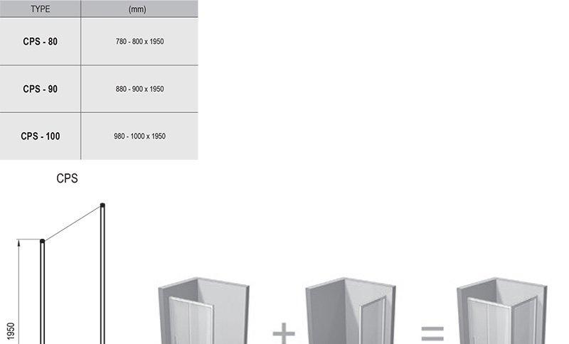 Боковая стенка - Ravak, Chrome, 80x195 см, 9QV40C00Z1