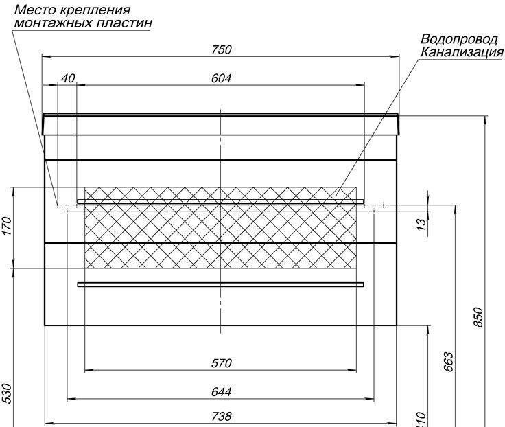 Aquanet Верона, Тумба с раковиной, 281097