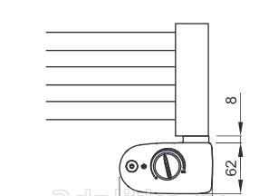 Полотенцесушитель электрический - Irsap, Ares, 3x58x111.8 см, EIM058KK1IR01NNN