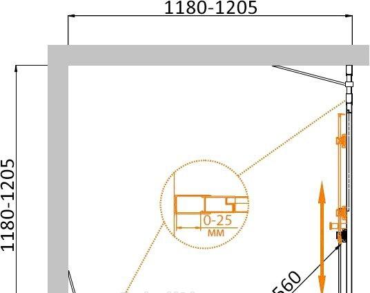 Душевой уголок - Cezares, Molveno, 120x120x195 см, MOLVENO-A-22-100+20-P-Cr