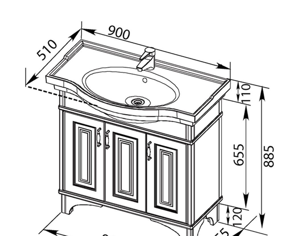 Aquanet Валенса, Тумба для раковины, 1A2670K1LHDR0