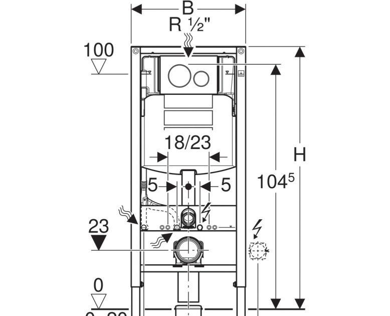 Geberit Acanto, Унитаз подвесной с инсталляцией и кнопкой, 500.301.KJ.A