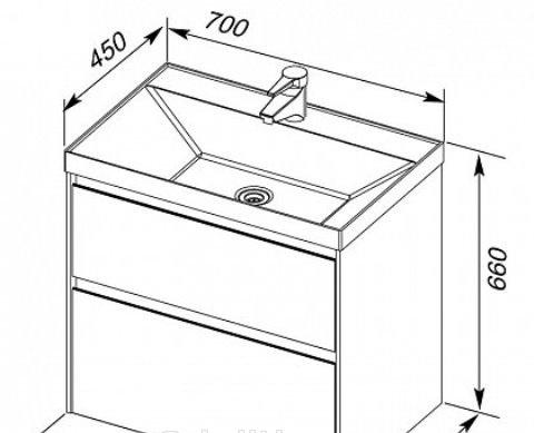 Aquanet Гласс, Тумба для раковины, 00206700