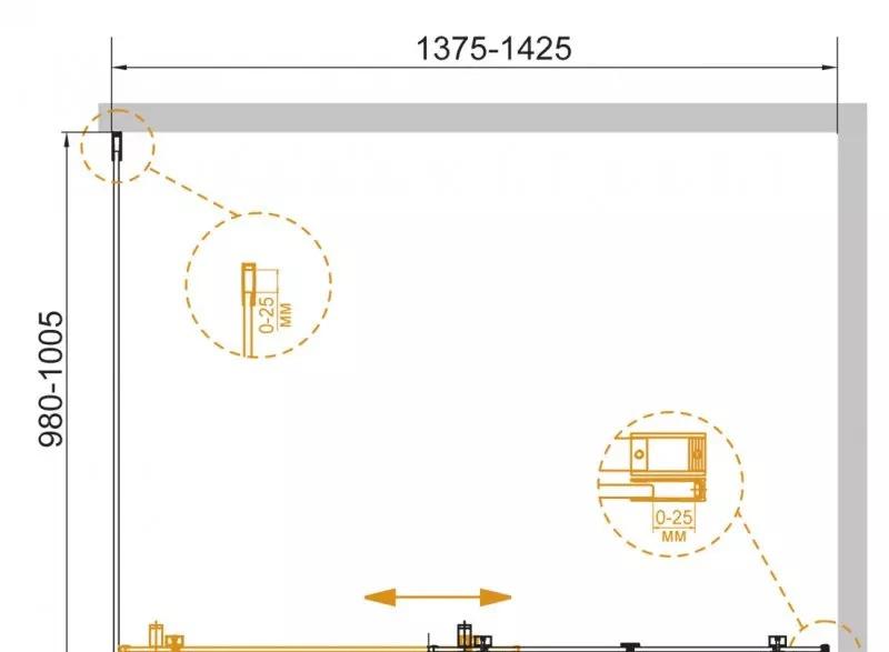 Душевой уголок - Cezares, Stylus Soft, 140x120x195 см, STYLUS-SOFT-AH-1-140/100-C-Cr