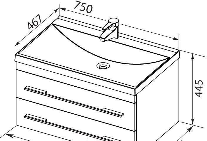 Aquanet Верона, Тумба с раковиной, 281097