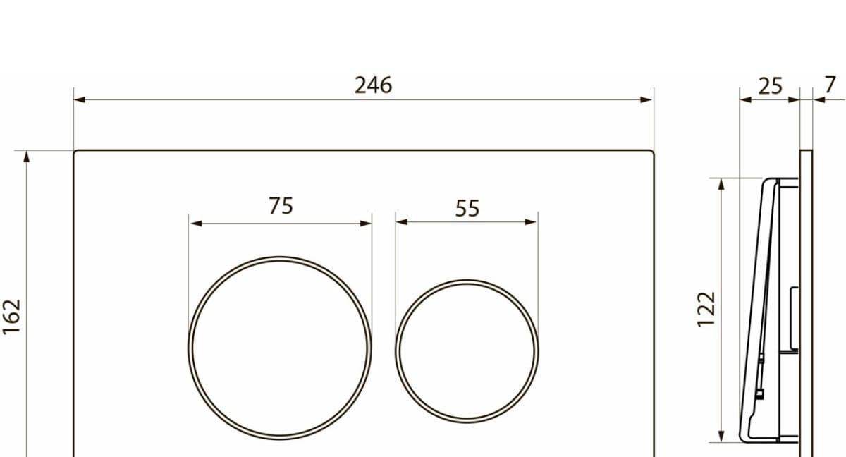 Кнопка смыва - Point, Виктория, 3.3x24.6x16.2 см, PN44061SB