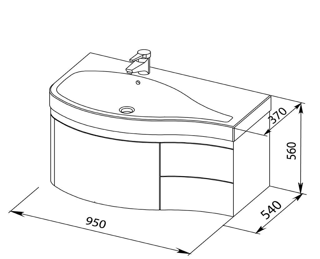 Aquanet Сопрано, Тумба для раковины, ALBANO-1600-2A-SC-BL-P