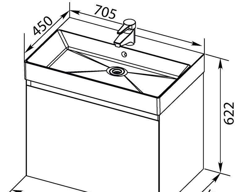 Aquanet Нью Йорк, Тумба с раковиной, 00213935