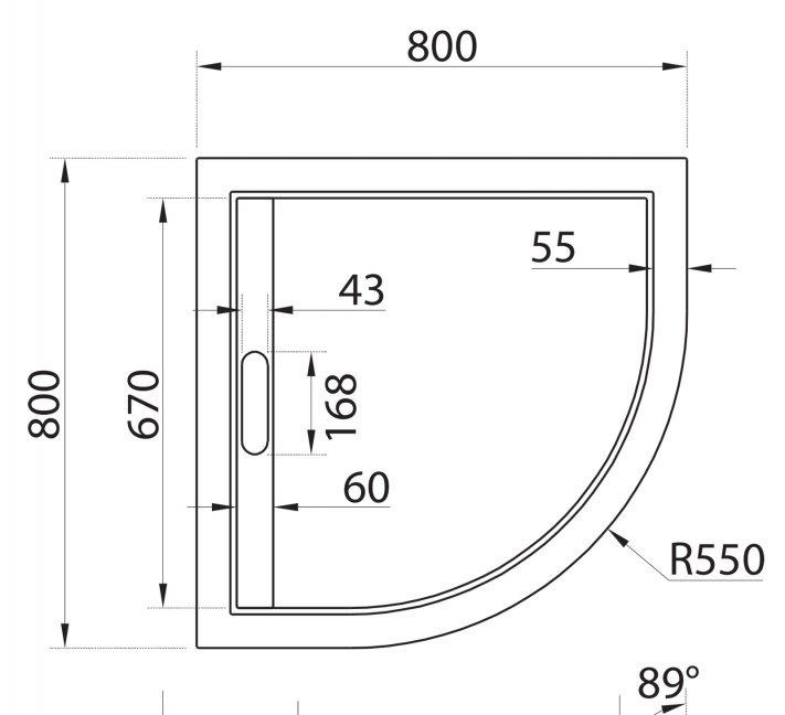 Душевой поддон - Cezares, Tray, 80x80x3 см, AS-R-80-30-W / TRAY-AS-R-80-30-W