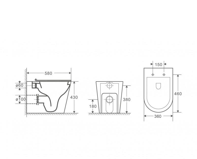 Grossman без коллекции, Унитаз приставной, GR-PR4450S