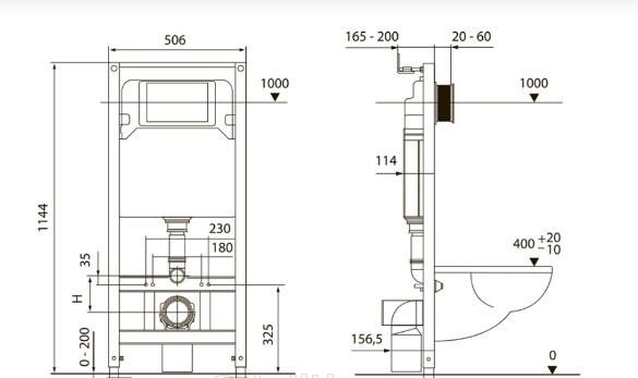 Инсталляция для унитаза - Tece, TECEspring, 20x50.6x114.4 см, S955202/ ст.арт. K955202 / S955202