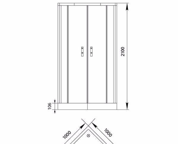 Душевой уголок - Aquanet, Alfa, 100x100x210 см, 00185040