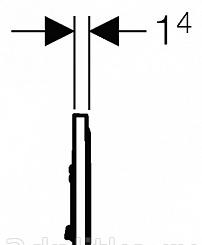Кнопка смыва - Geberit, Sigma 50, 1.4x24.6x16.4 см, 115.788.00.1
