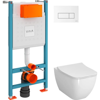 Vitra Shift, Унитаз подвесной с инсталляцией и кнопкой, VT1-51T