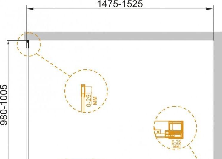 Душевой уголок - Cezares, Duet Soft-M, 100x150x195 см, DUET SOFT-M-AH-1-150/100-C-Cr