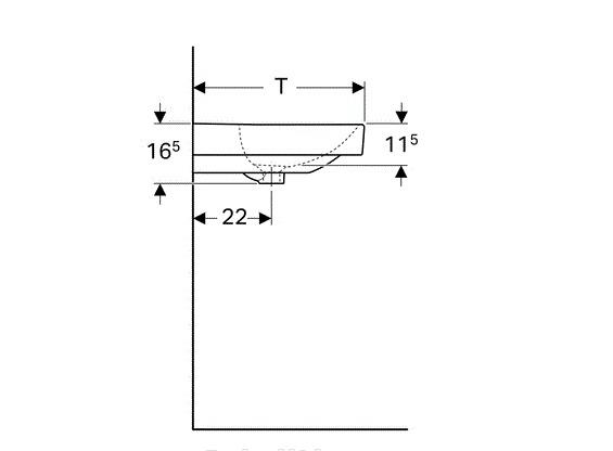 Geberit Smyle Square, Раковина, 500.251.01.1