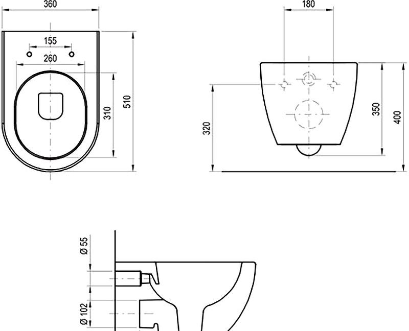 Ravak Uni Chrome, Унитаз подвесной, X01794