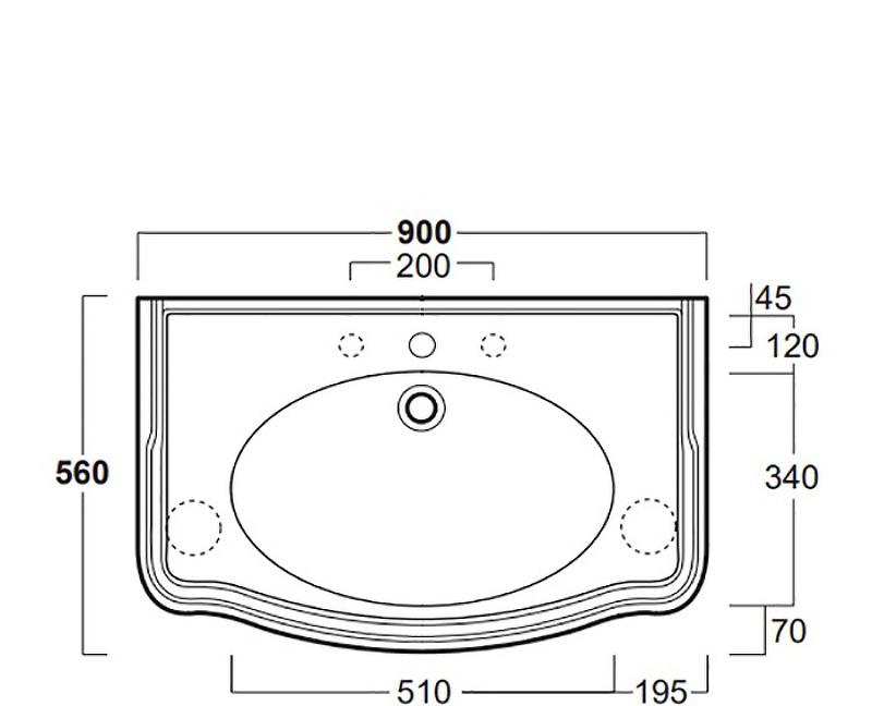 Simas Arcade, Раковина, AR864bi*3