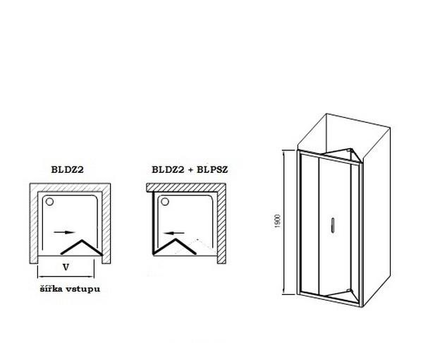 Душевая дверь - Ravak, Blix, 90x190 см, X01H70C00Z1