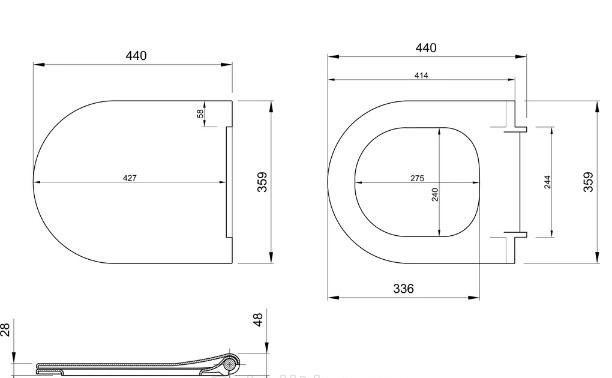Bocchi V-Tondo, Унитаз подвесной, BB3105CHR/SC/SET.026-081