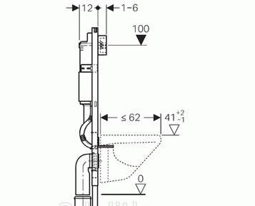 Инсталляция для унитаза - Geberit, Duofix UP 100, 12x50x112 см, 458.122.11.1