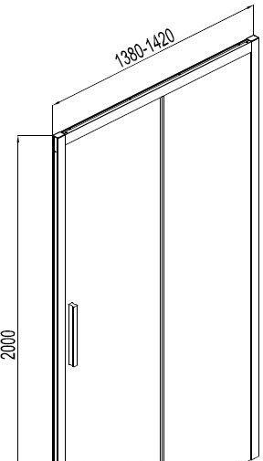 Душевая дверь - Aquanet, Pleasure, 140x200 см, AE60-N-140H200U-BT / 00225500