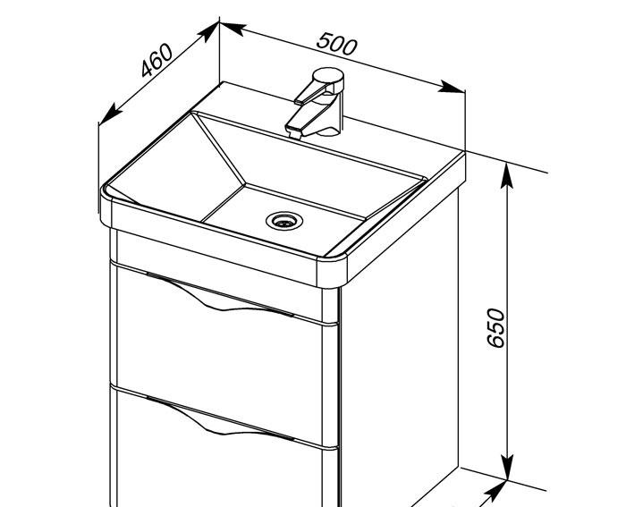 Aquanet Орлеан, Тумба для раковины, KRAFT-1200-4C-SO-2-RNN