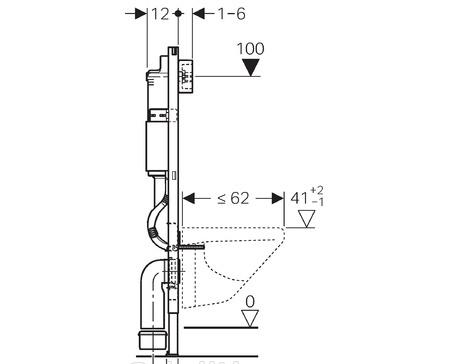 Инсталляция для унитаза - Geberit, Duofix UP 100, 12x50x112 см, 111.153.00.1
