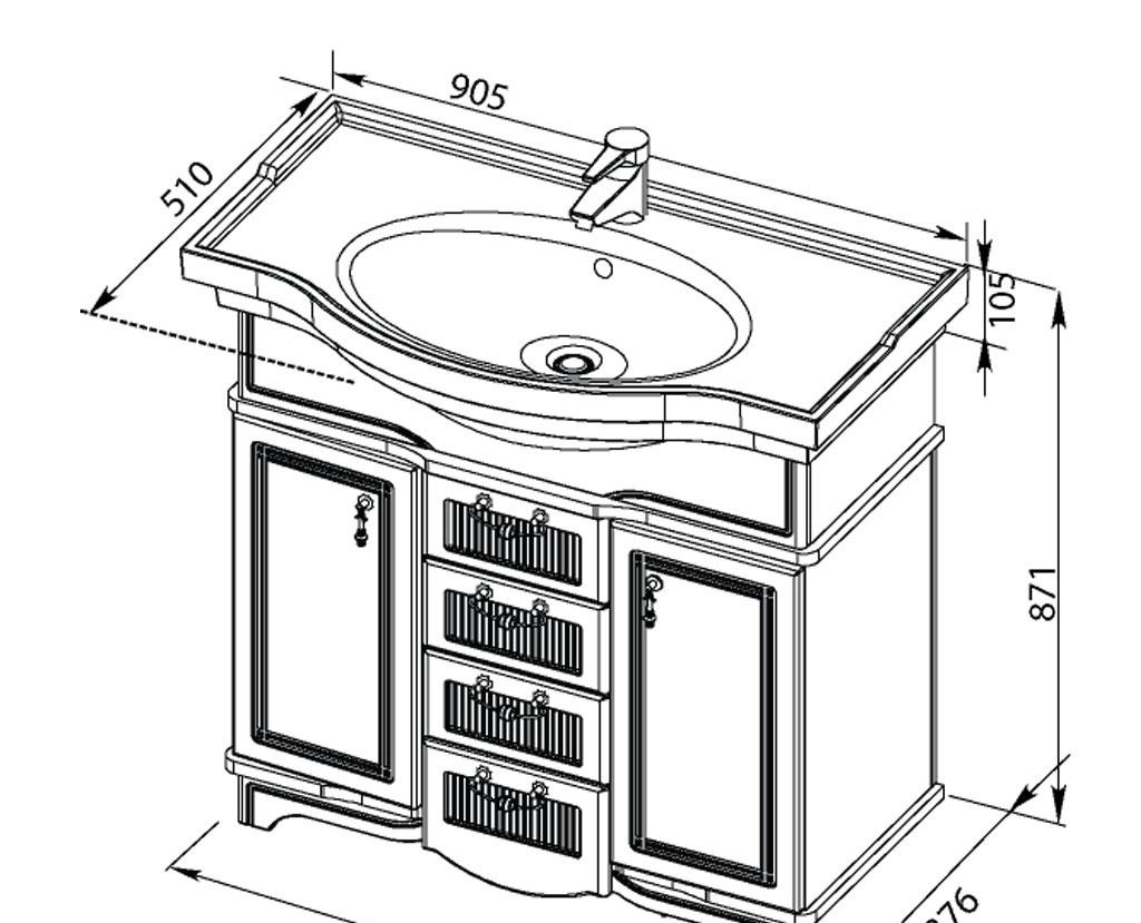 Aquanet Луис, Тумба для раковины, 00176501