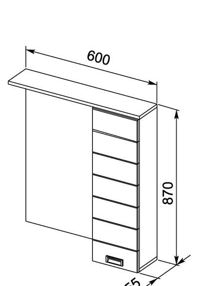 Aquanet Доминика, Шкаф-зеркало, 00171918