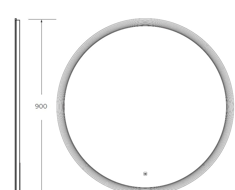 Cezares Eco, Зеркало, CZR-SPC-ECO-900-LED-TCH