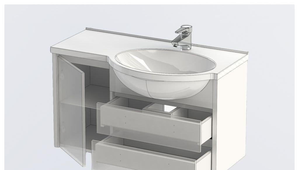 Aquanet Лайн, Тумба с раковиной, 00212771