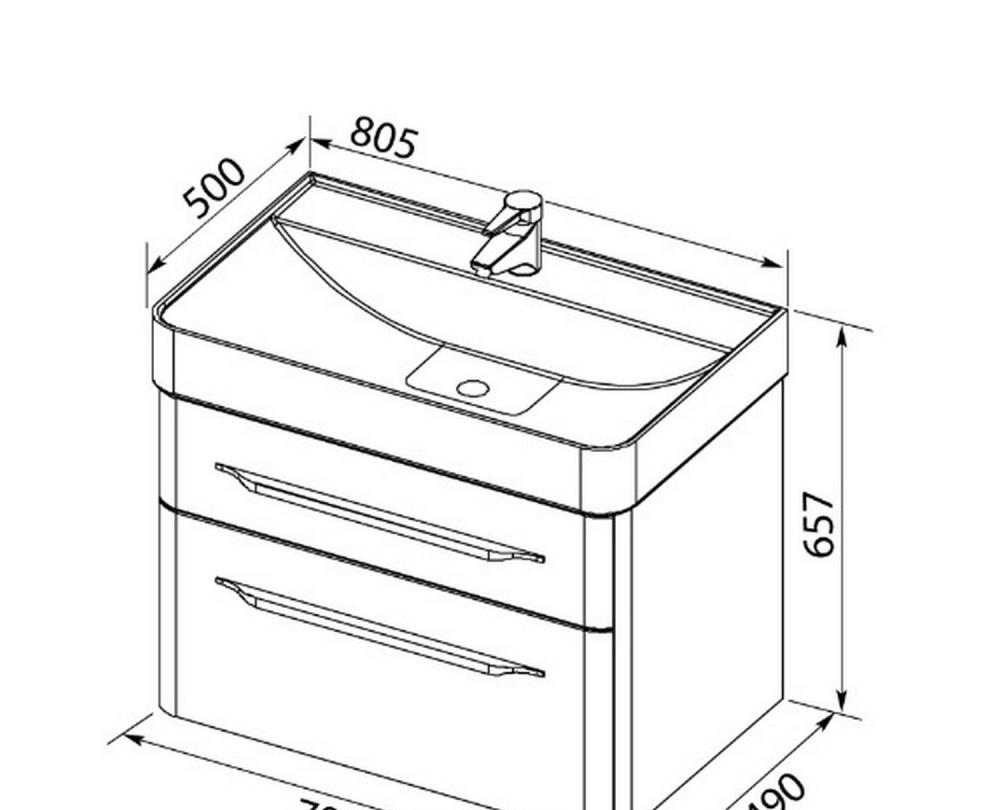 Aquanet Виченца, Тумба для раковины, 00196963